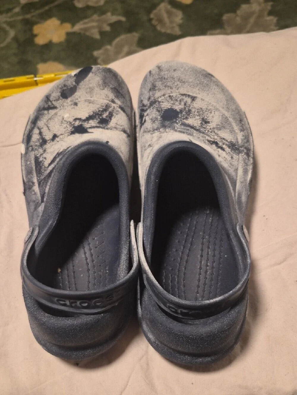 CROCS Kids Slip-On Clogs in Navy and White Contrast